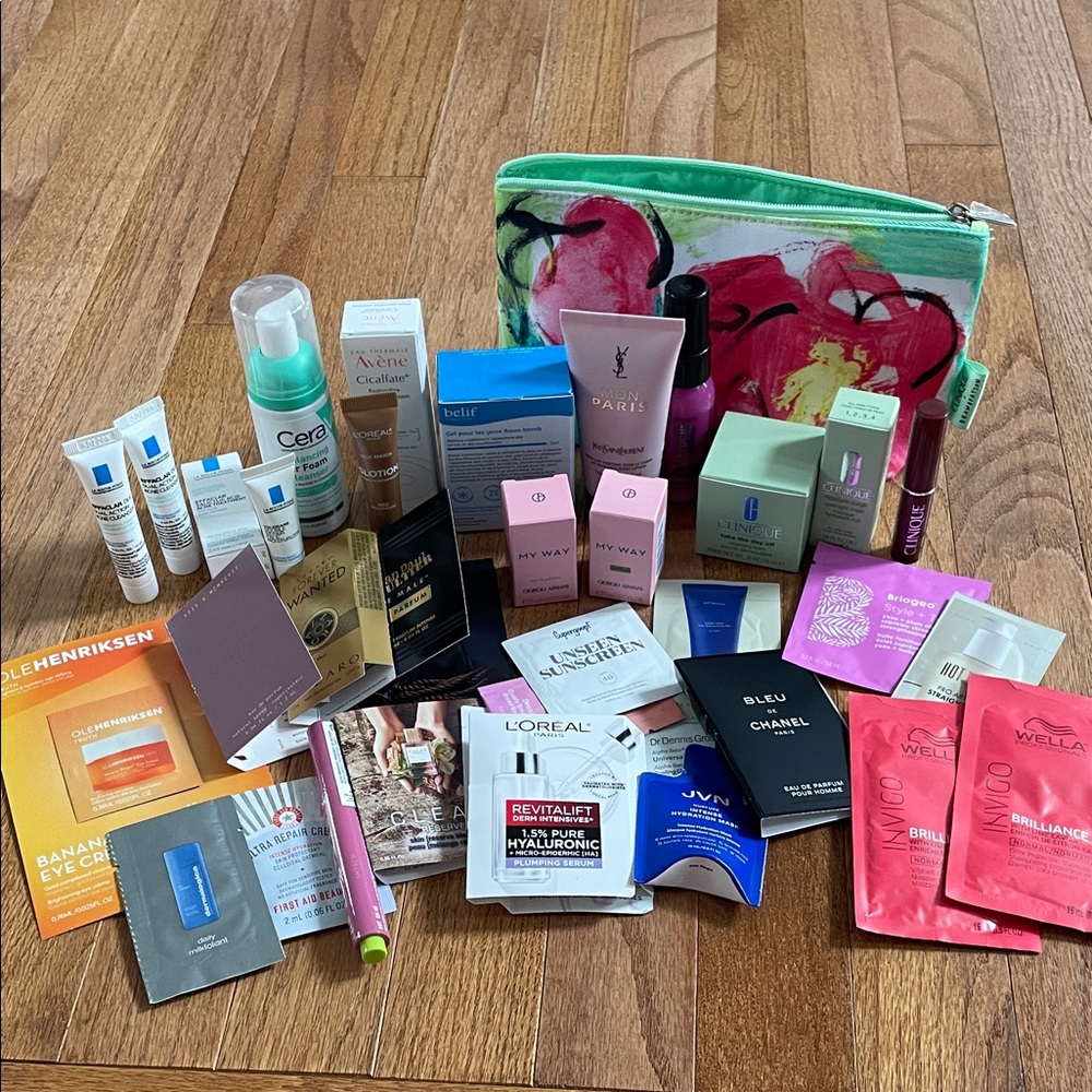 35 piece beauty bundle with floral bag
